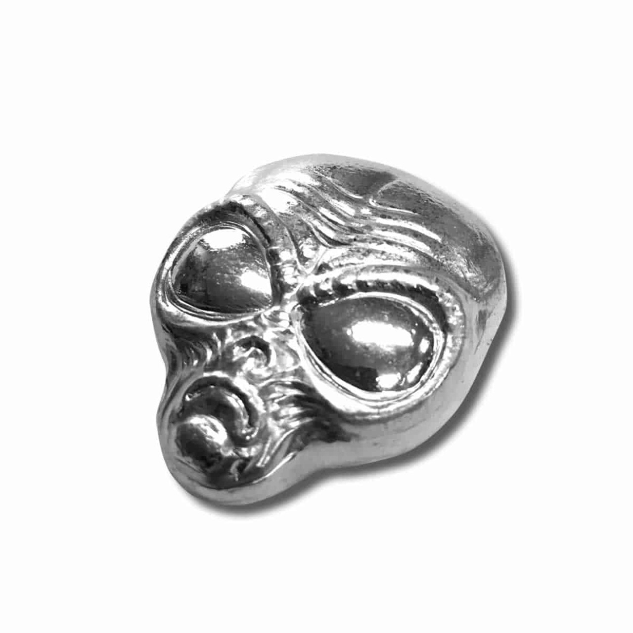 2 oz .999 Fine Silver Alien Head - Monarch 3D Art Bar with Custom