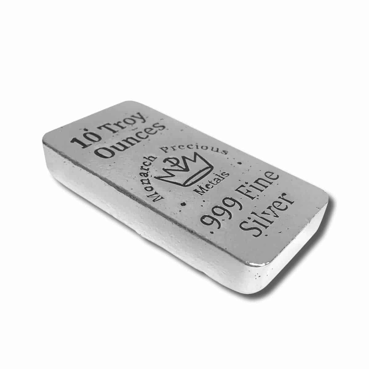 10 oz .999 Fine Silver Bar - Monarch Poured - Monarch Precious Metals