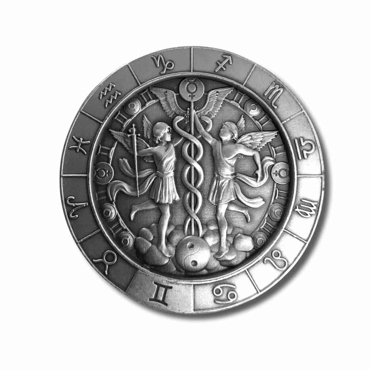 1 oz .999 Fine Silver Zodiac Round - Gemini the Twins (May 21st