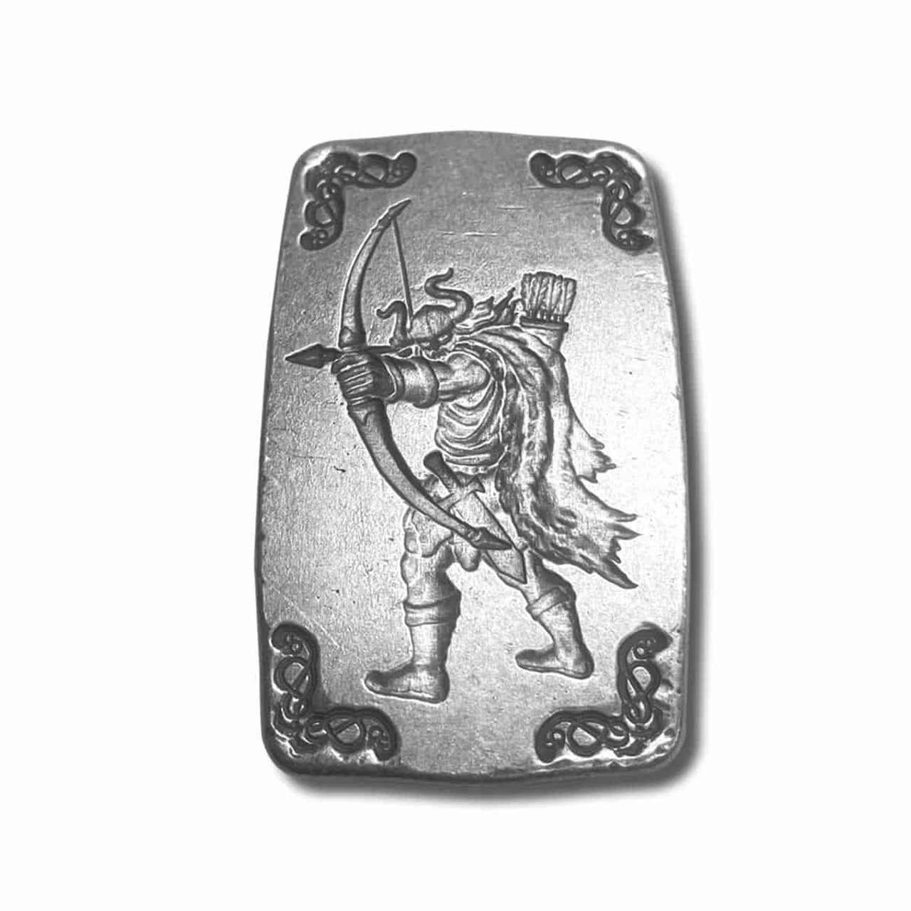 5 oz .999 Fine Silver Bar - Monarch Viking Archer with Bow and