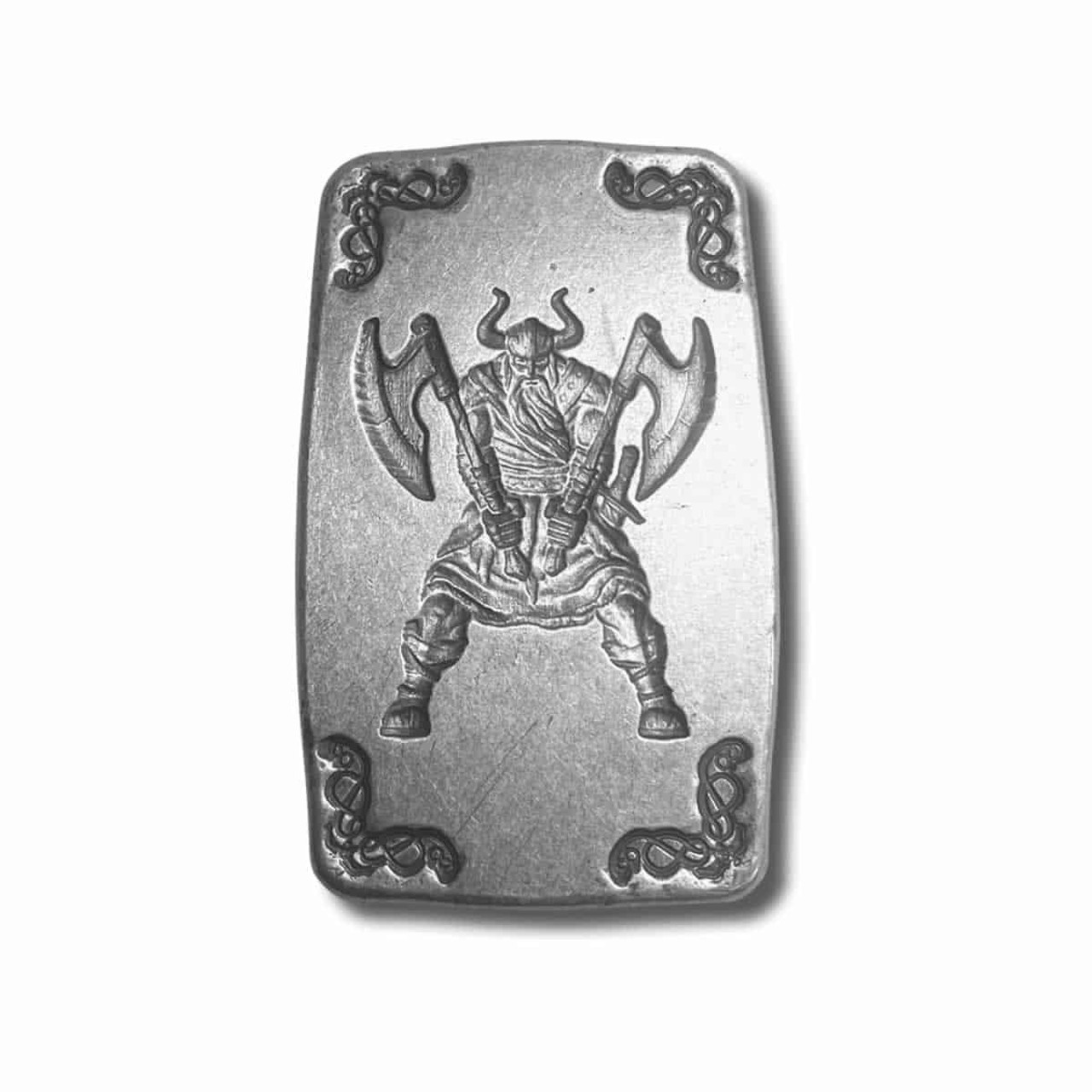 5 oz .999 Fine Silver Bar - Monarch Viking Warrior with Double Axe