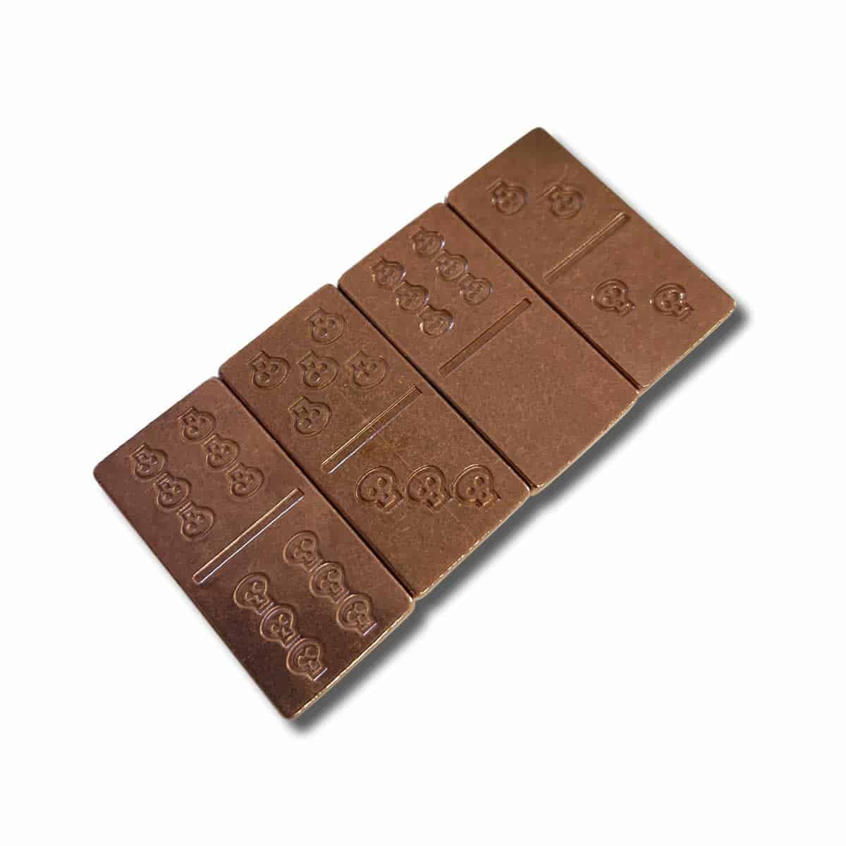 Solid Copper Domino Game Double Six Set - Skull Design
