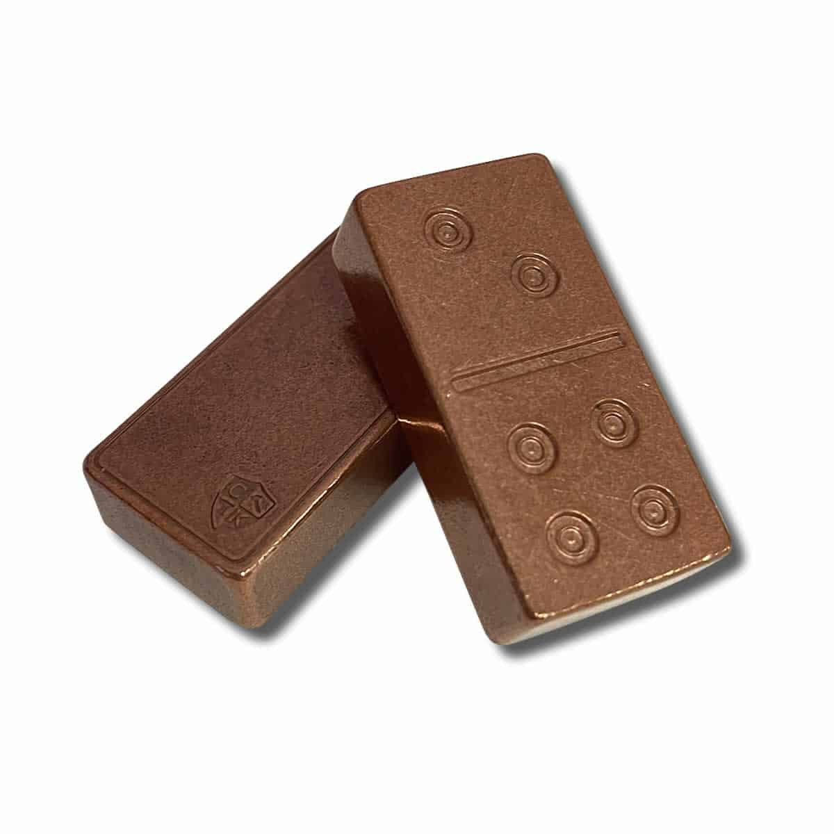 Solid Copper Domino Game Double Six Set - Traditional Viking