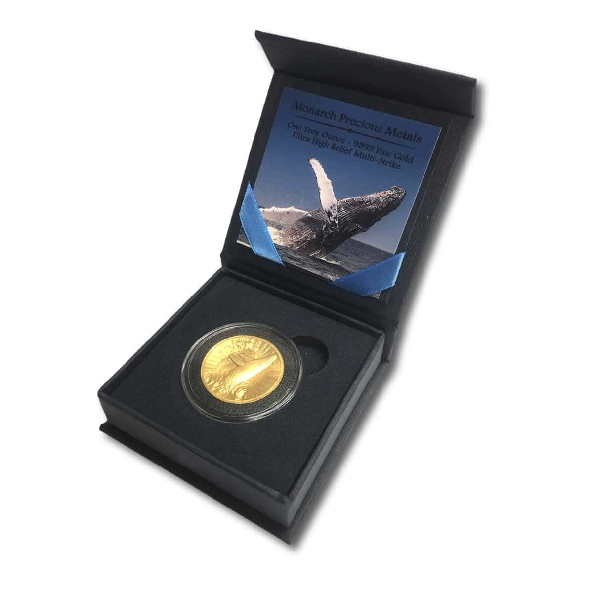 1 oz .9999 Fine Gold - Humpback Whale Ultra High Relief with Gift Box