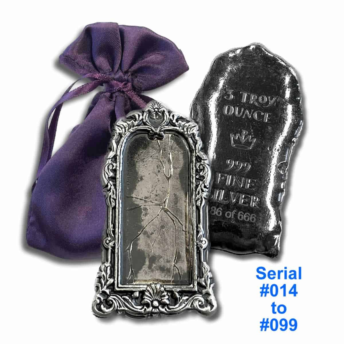 3 oz .999 Fine Silver - Limited Edition Broken Mirror Bar (Serial