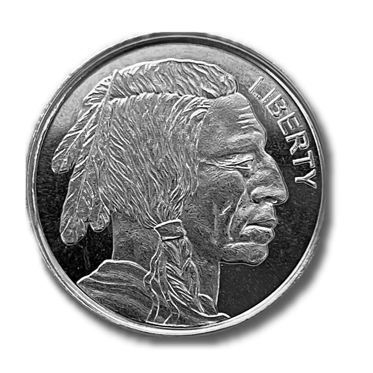 1/10 oz .999 Fine Silver Round - Buffalo/Indian Head - Monarch