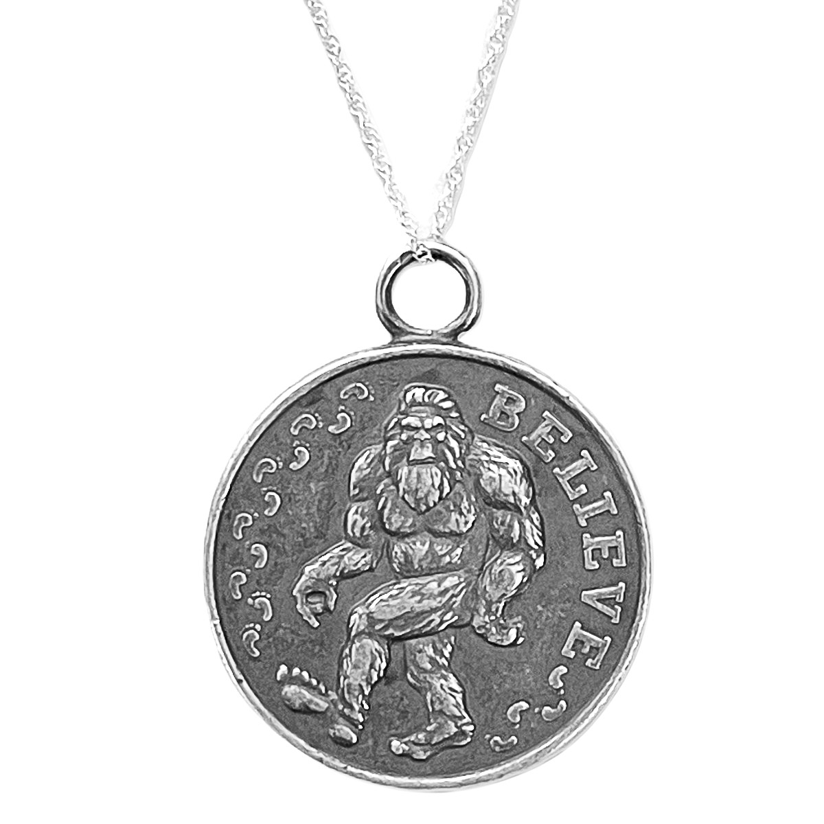 1/2 oz .999 Fine Silver Pendant - Bigfoot Sasquatch Believe with