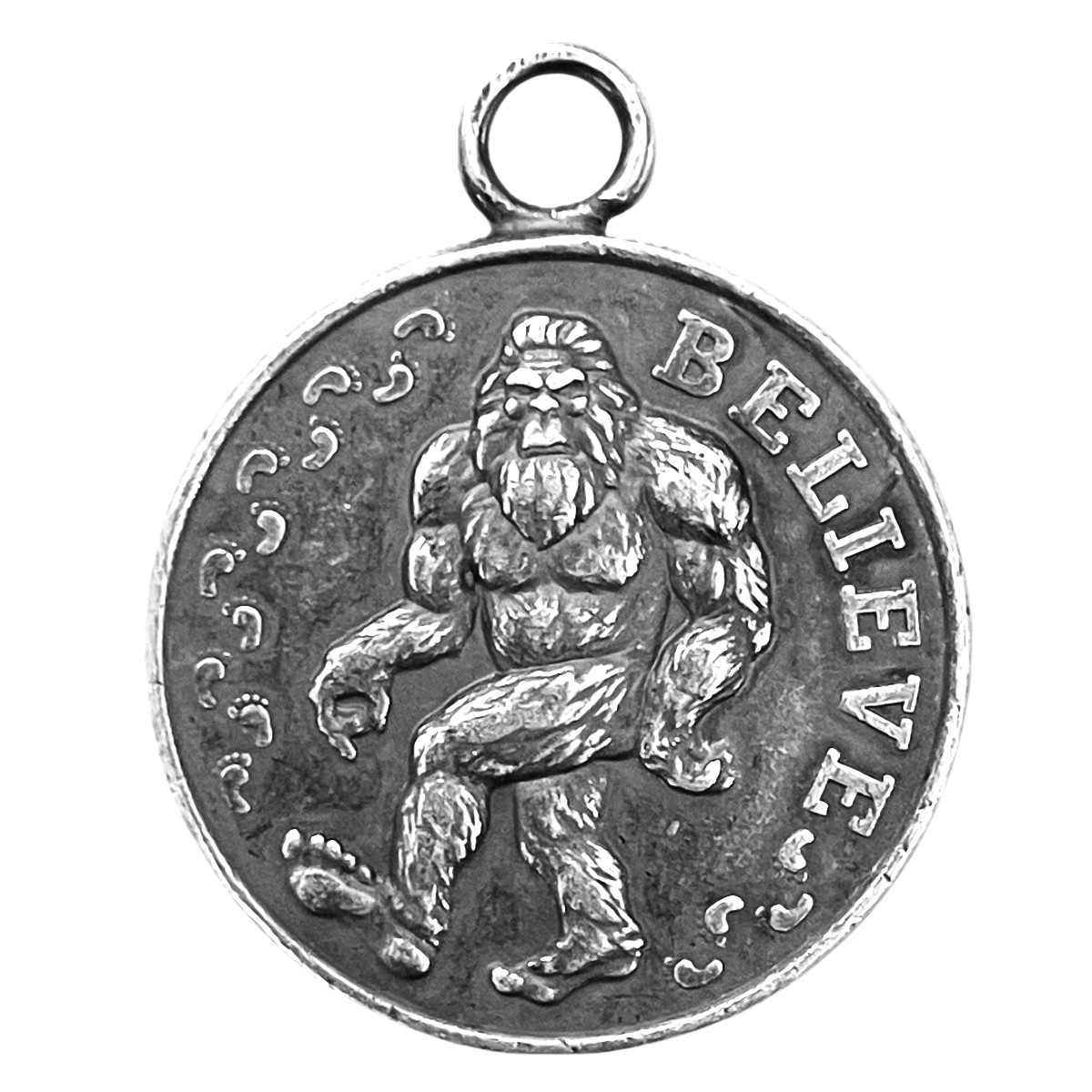 1/2 oz .999 Fine Silver Pendant - Bigfoot Sasquatch Believe with