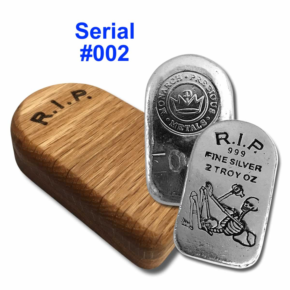 2 oz .999 Fine Silver - Limited Edition Skeleton Tombstone Bar
