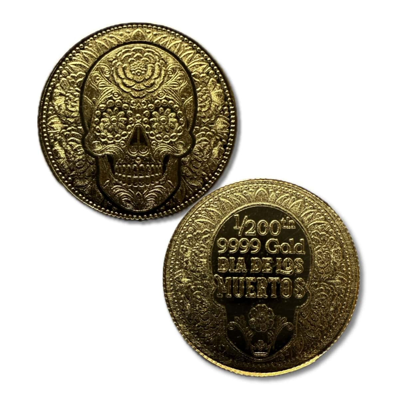 1/200 oz .9999 Fine Gold Round - Monarch - Day of the Dead