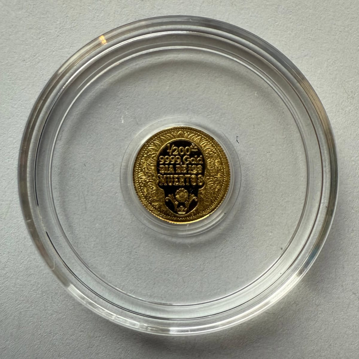 1/200 oz .9999 Fine Gold Round - Monarch - Day of the Dead Rose