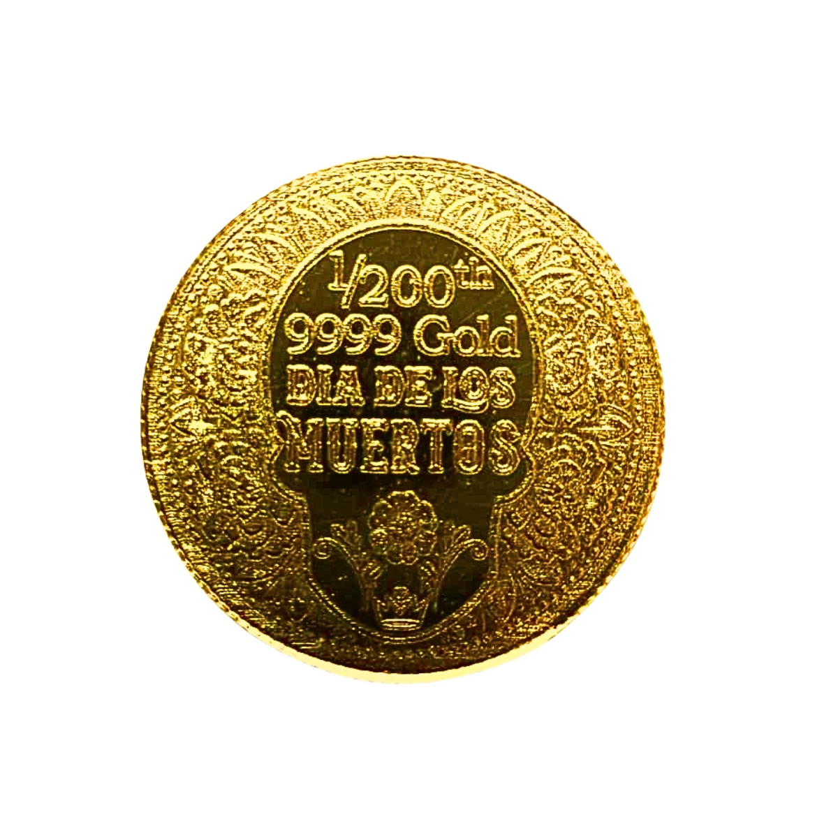 1/200 oz .9999 Fine Gold Round - Monarch - Day of the Dead Rose