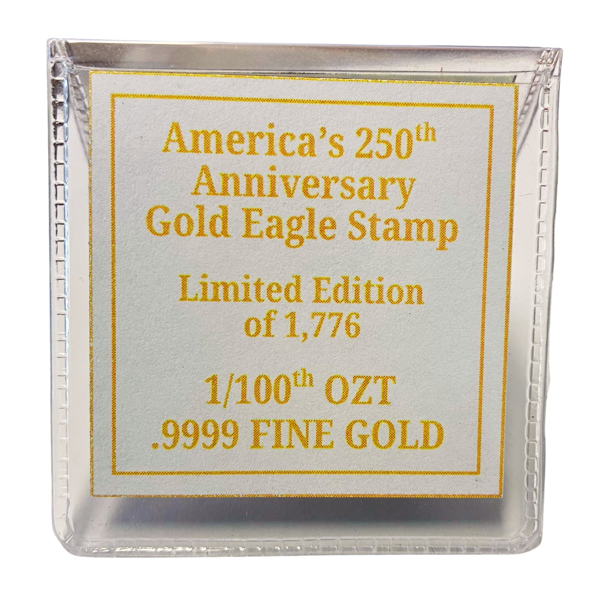 1/100 oz .9999 Fine Gold Bar - Monarch - America's 250th