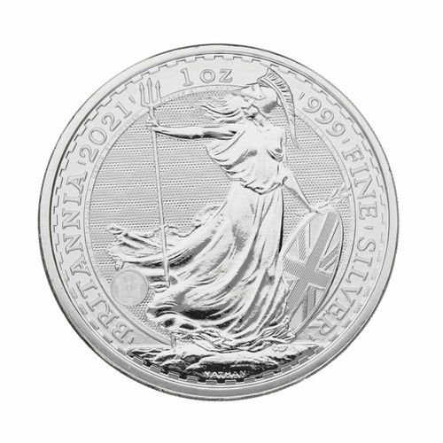 1 oz Fine Silver Coin - Great Britain 2021 Britannia (BU) Front