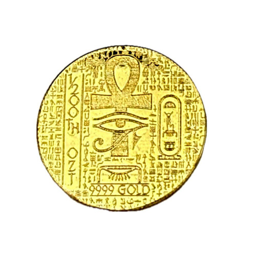 Egyptian Gold Ruler 1/200 oz .9999 Fine Gold Round - Monarch - Egyptian Scarab (Sealed in ...