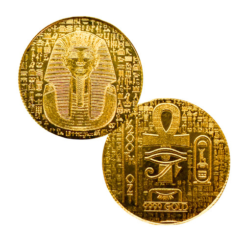 1/200 oz .9999 Fine Gold Round - Monarch - King Tut Egyptian Themed  - Overlay