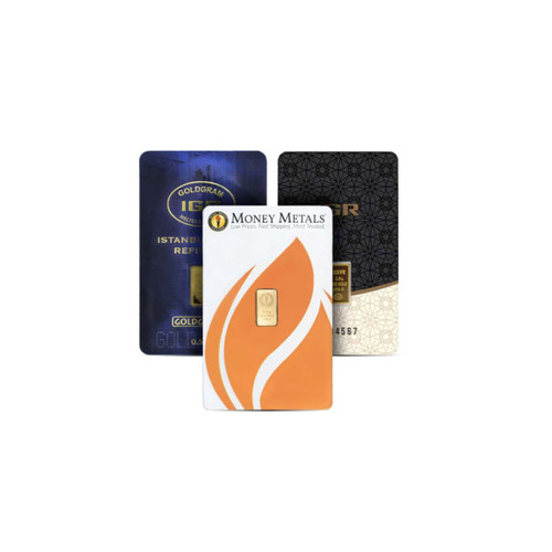 1/2 Gram .9999 Fine Gold Bar - Mixed Brands - Sealed in Card