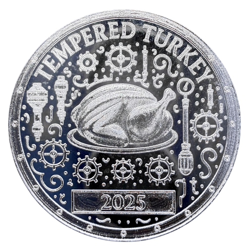 1/10 oz .999 Fine Silver Round - Monarch Tempered Turkey - Front