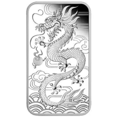1 oz .999 Fine Silver - 2018 $1 Australian Dragon Bar (Secondary