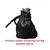 Black leather drawstring bag