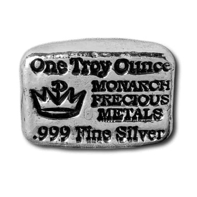 1 oz .999 Fine Silver Bar - Monarch Poured