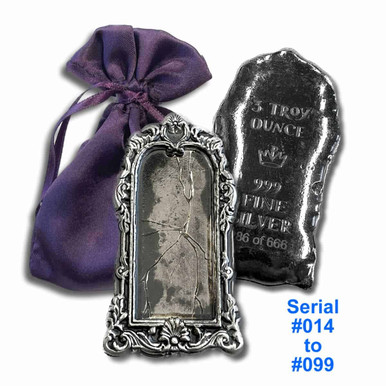 銀製品 約163.40 grms Silver Fine. 950. 925 3 oz .999 Fine Silver - Limited Edition Broken Mirror Bar (Serial
