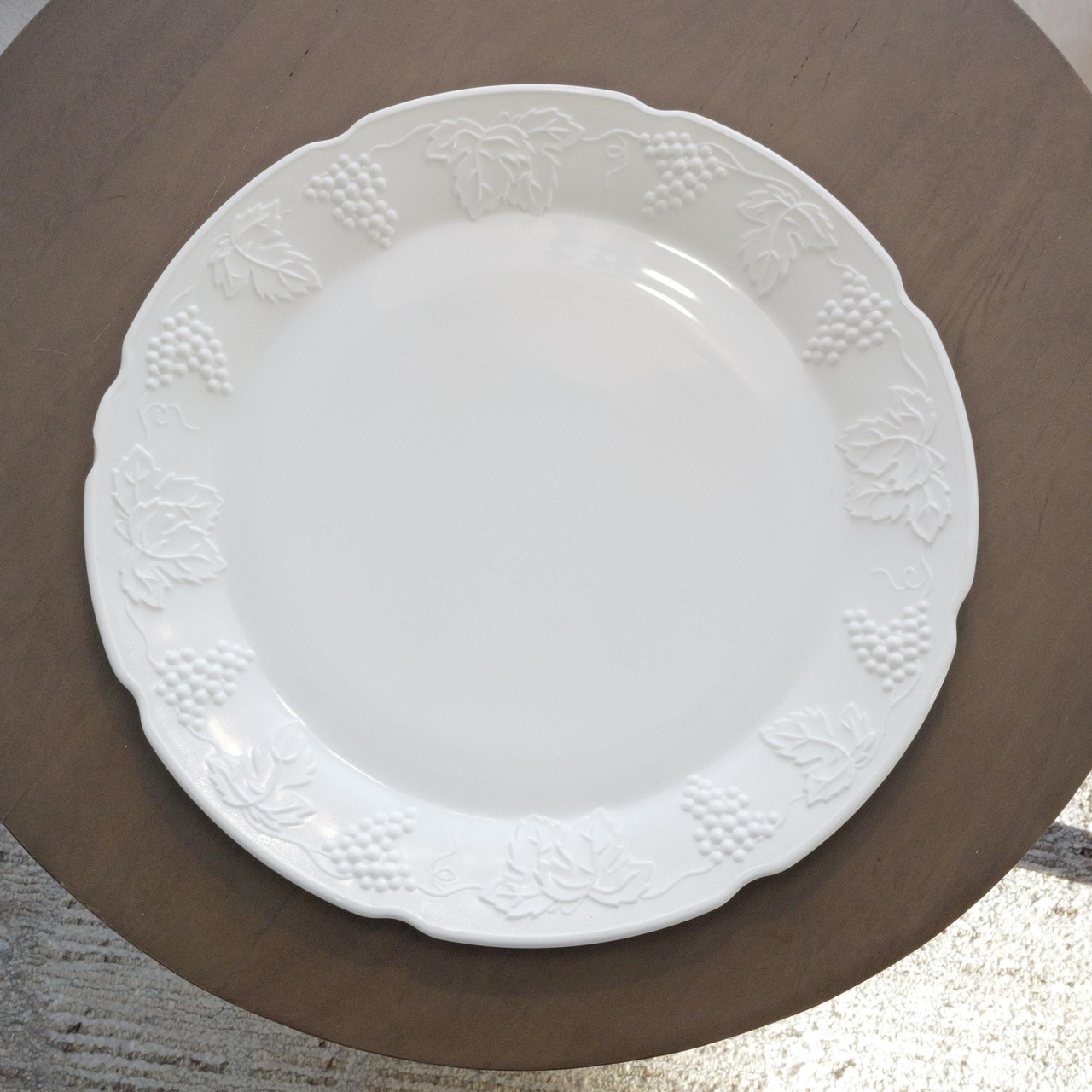 Large Milk Glass Platter Made By Colony In The Harvest Pattern - Vintage White Milk Glass Collectible