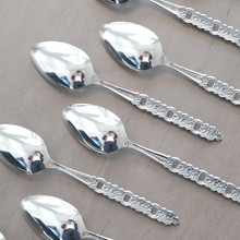 Every piece in this set is in excellent condition. The tines of the forks remain straight and strong, with no bends or misalignment. The surface of each utensil retains its high-gloss finish with minimal to no scuffing, ensuring a near-pristine look that gleams under the light.