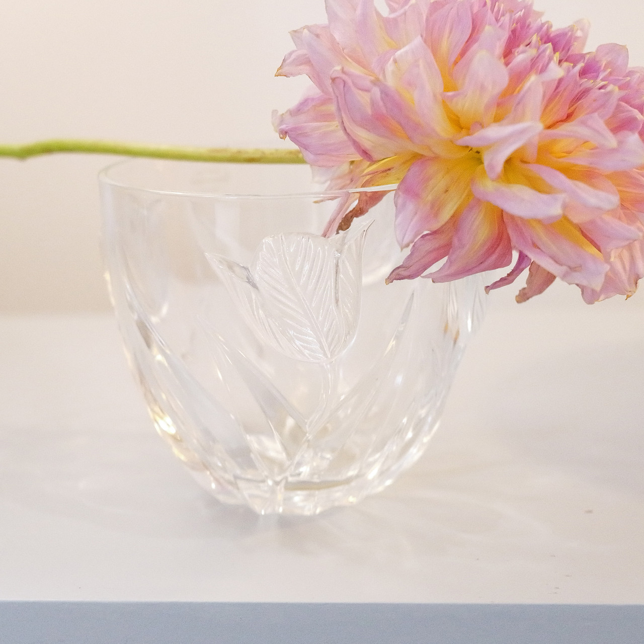 This elegant crystal tulip bowl sparkles with light, perfect as a centerpiece or catchall.