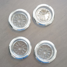 A set of three vintage Italian silverplated glass coasters