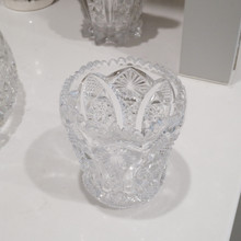 Vintage clear glass toothpick holder in the Daisy and Button pattern by Imperial Glass.