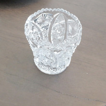 Top down view of a piece of collectible Early American Pressed Glass (EAPG).