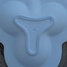 The back of a Wedgwood Jasperware trinket dish, showing the Wedgwood imprinted makers stamp.