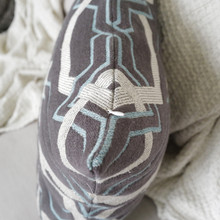 The decorative pillow covers have a hidden zipper closure on the bottom edge of the cover.  These luxurious pillow covers are handmade in the USA by Figgi.