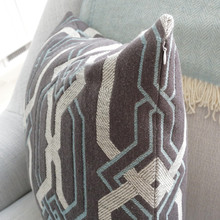 The decorative pillow covers have a hidden zipper closure on the bottom edge of the cover.  They feature the same beautiful fabric on both sides.