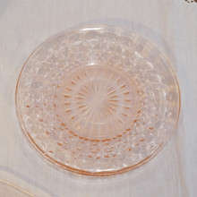 Known as Holiday Pink or “Buttons and Bows” among collectors.  Ideal for collectors of mid-century Jeannette glassware.