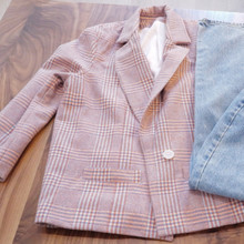 Bespoke wool plaid coat with luxurious silk lining.  Versatile styling—dress up or wear casually with jeans.