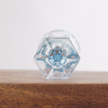 Fostoria Virginia goblet in light blue.  Elegant shape with crisp lines.  A collectible Fostoria favorite.