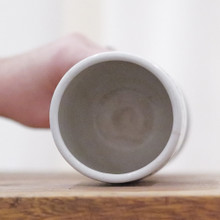 Interior view of stoneware goblet.  This vintage goblet would make a great piece of functional art as a pencil/pen holder.
