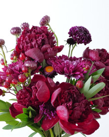 Dramatic goth flower bouquet featuring rich jewel-toned premium blooms.