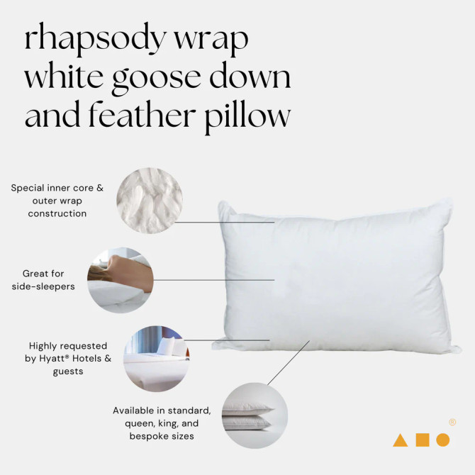 Down Etc. Rhapsody Wrap White Goose Down and White goose Feather Pillow