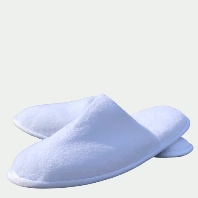 Down Etc. Closed Tow Slide Slipper White