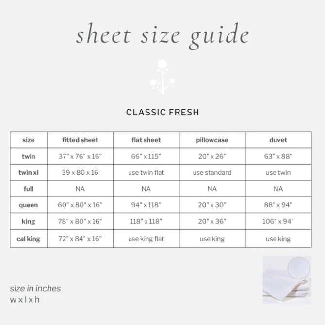 Down Etc. Classic Fresh Sheet Set