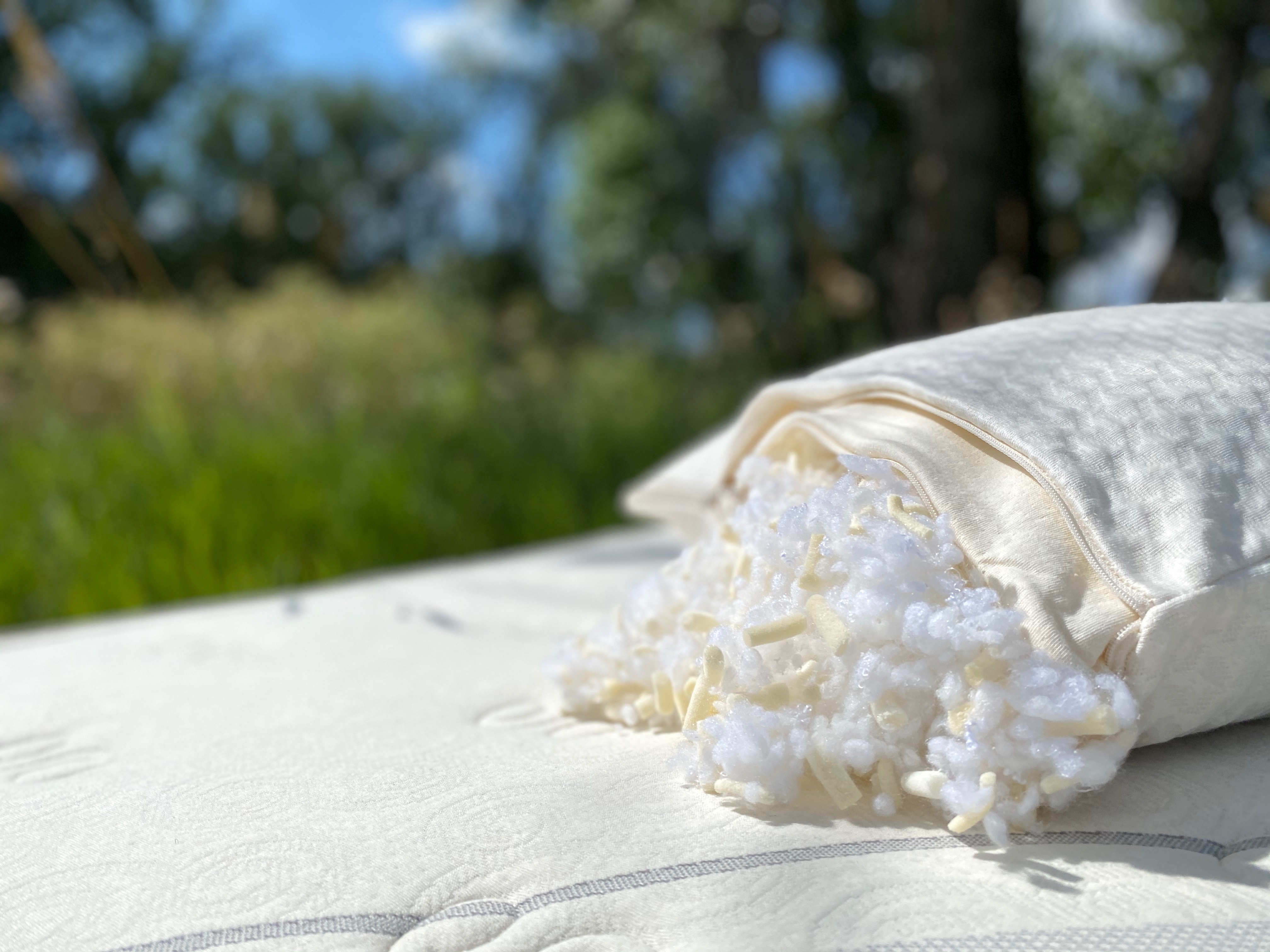 Natural Pillows with Wool Latex Tencel and Recycled Polyester Fills
