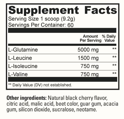 GLUTAMINE SELECT™ Plus BCAAs BLACK CHERRY - Beverly International