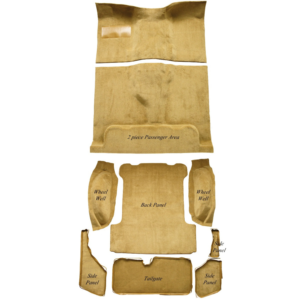 Complete Molded Full Floor & Cargo Area Carpet Set GW 1963-1991