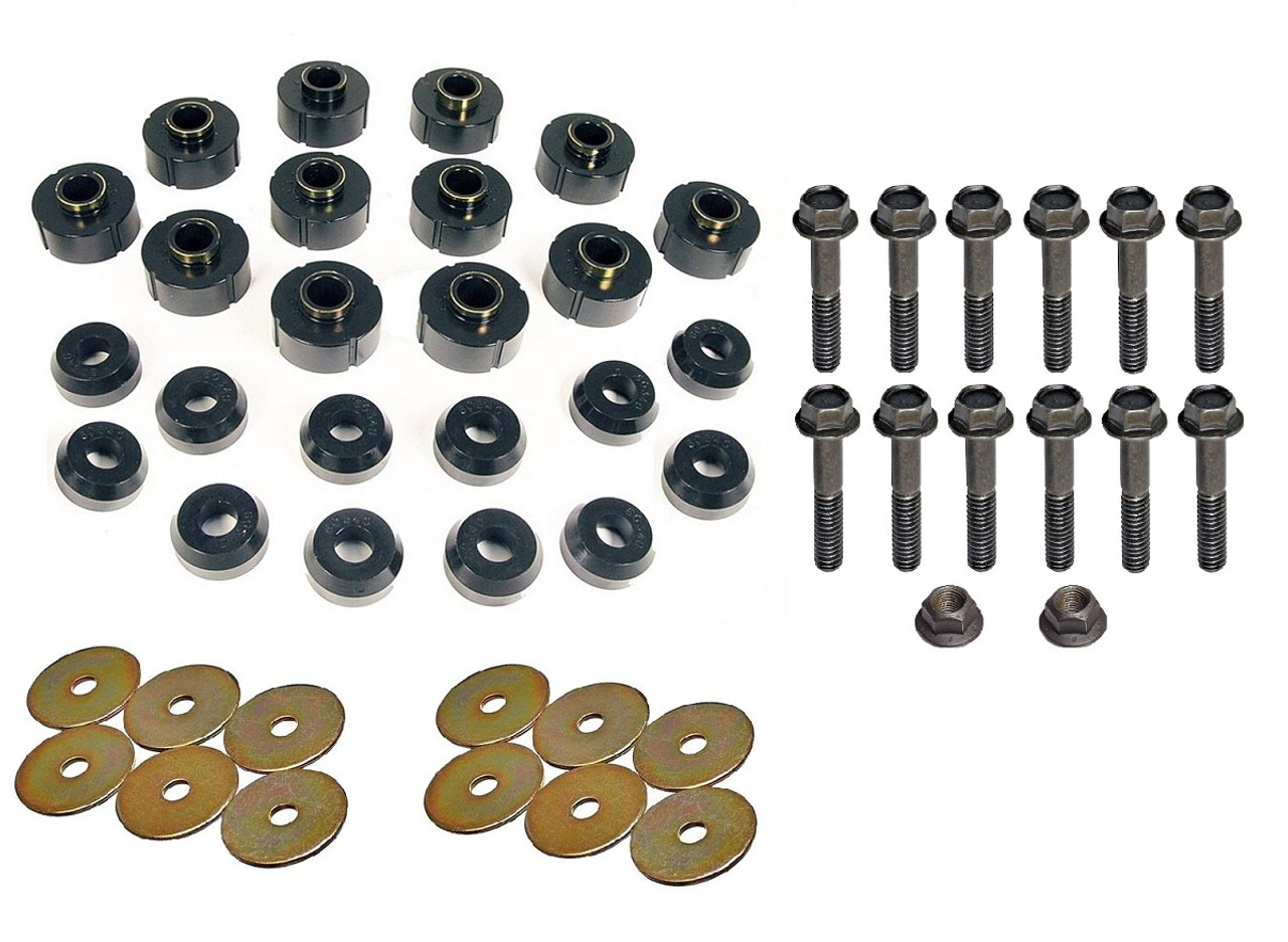 Complete Polyurethane Body Mount Set W/Mounting Bolts & Washers GW