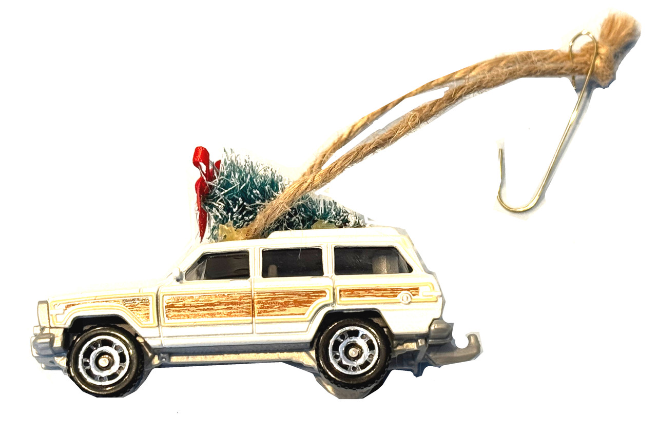 1989 White Jeep Grand Wagoneer Ornament