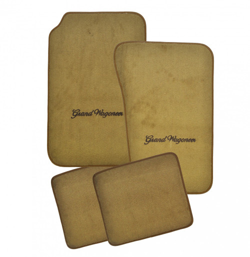 Floor Mat Set 4pc Carpeted Mats W/ GRAND WAGONEER Logo 1983-1991
