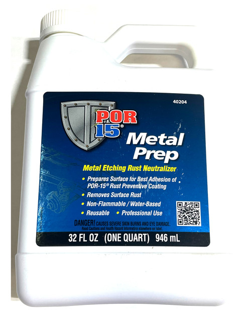 POR-15 Metal Prep Etching Rust Neutralizer 1 Quart Bottle - Team